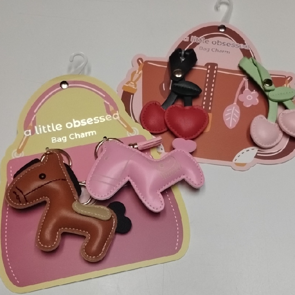 Horse and Cherry Bag Charms